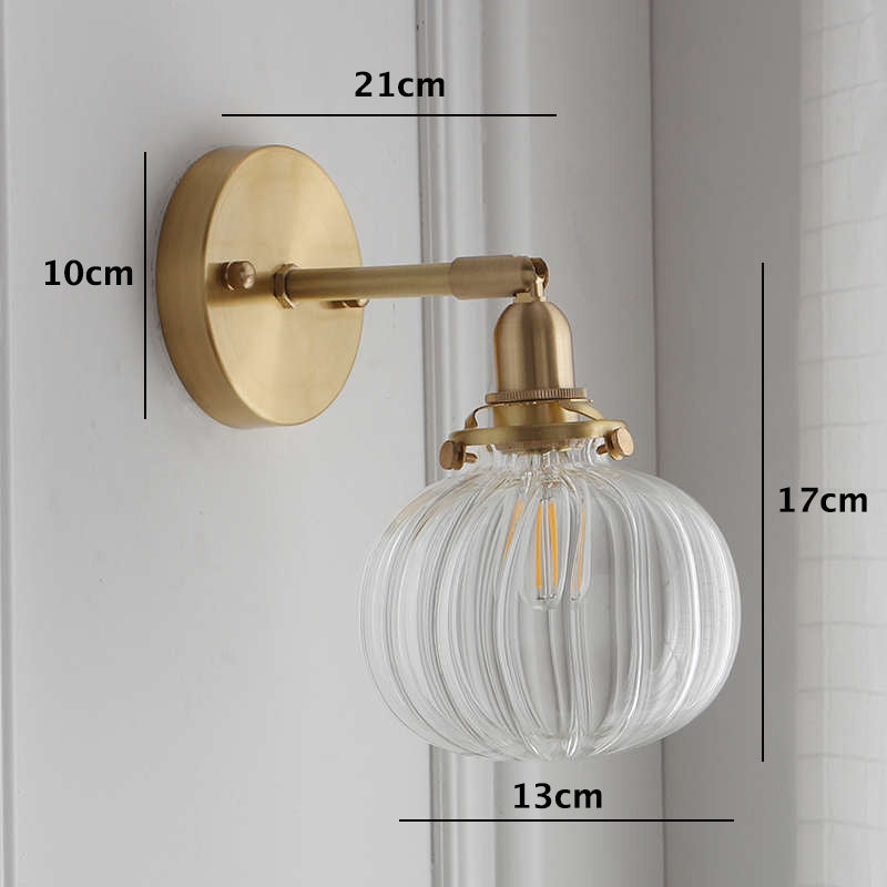 Elbow Glass Ball Wall Light in Vintage Style Dimensions