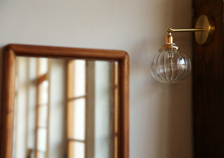 Elbow Glass Ball Wall Light in Vintage Living Room