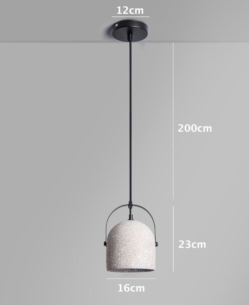 Industrial Bucket Concrete Pendant Light_Modern Living Room_Dimensions