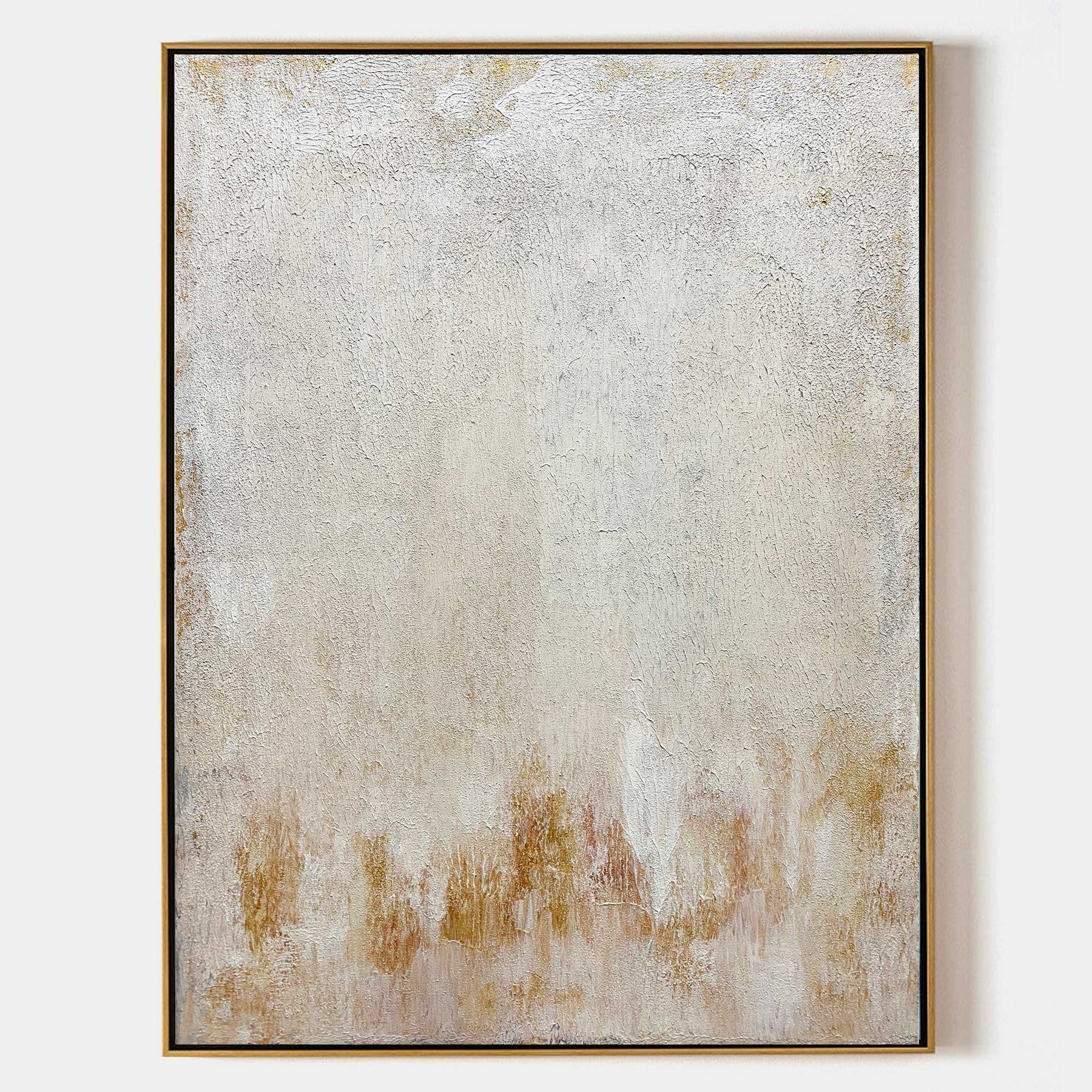 Minimalist Abstract Textured Painting Wall Art in Beige Gray and Rusty Brown