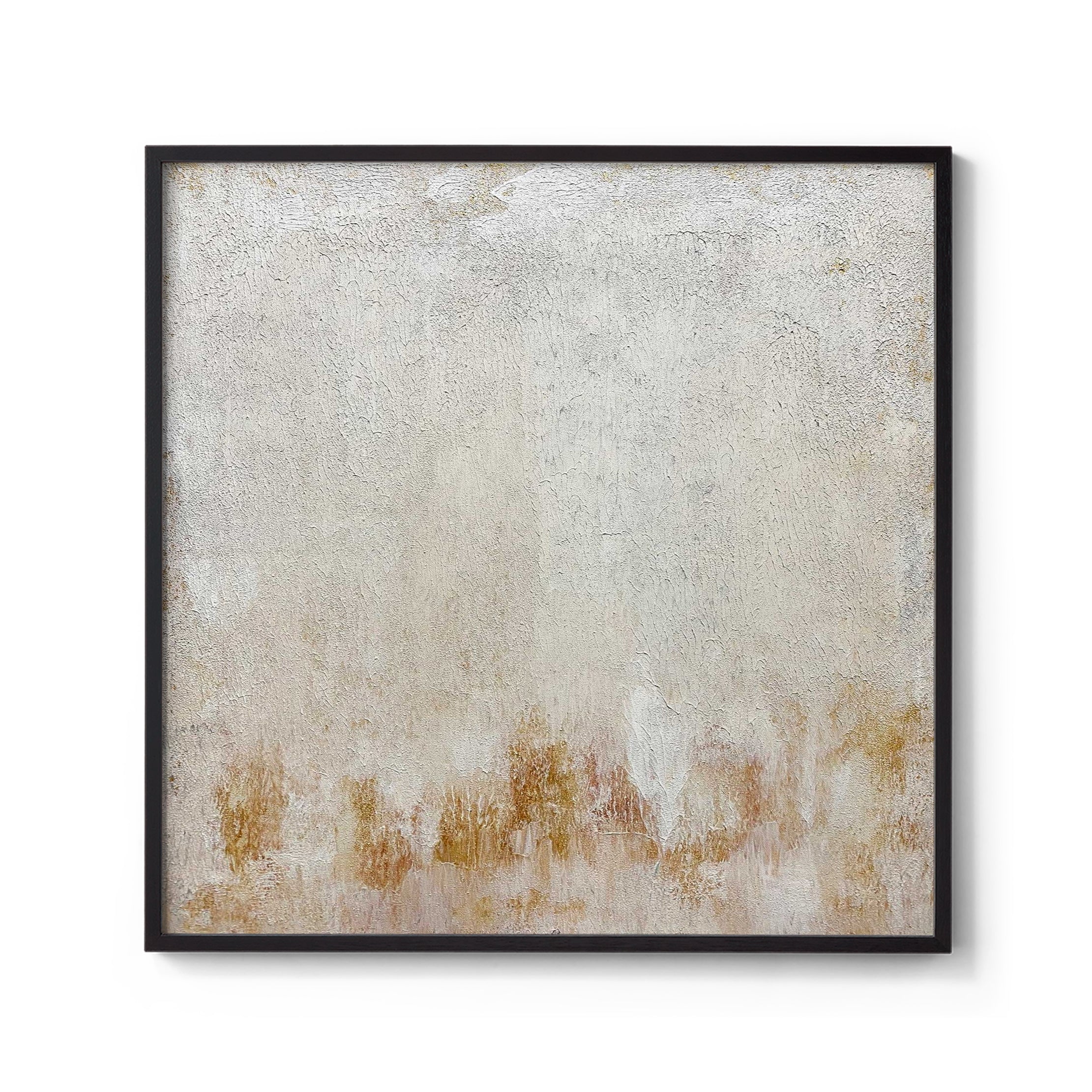 Minimalist Abstract Textured Painting Wall Art in Beige Gray and Rusty Brown