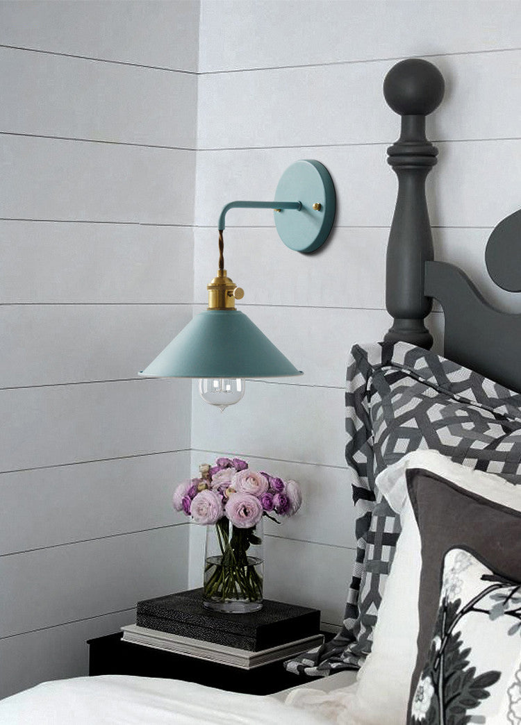 Nordic Industrial Cone Gray Wall Light