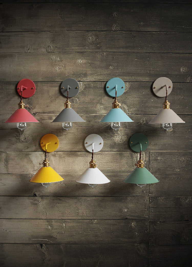 Nordic Industrial Cone Gray Wall Light