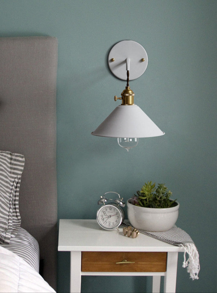 Nordic Industrial Cone Pink Wall Light