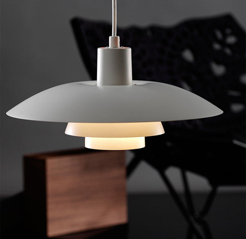 Scandi Mid-Century Modern Pink Umbrella Ceiling Pendant Light