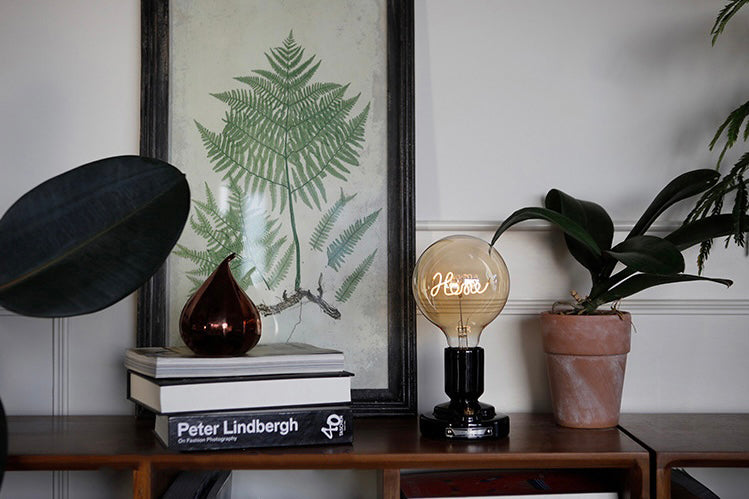 Vintage Industrial Large LED Edison Globe with Filament Text Home