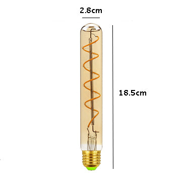 Vintage Industrial Rod-shaped LED Edison Globe with Spiral Filament Pattern