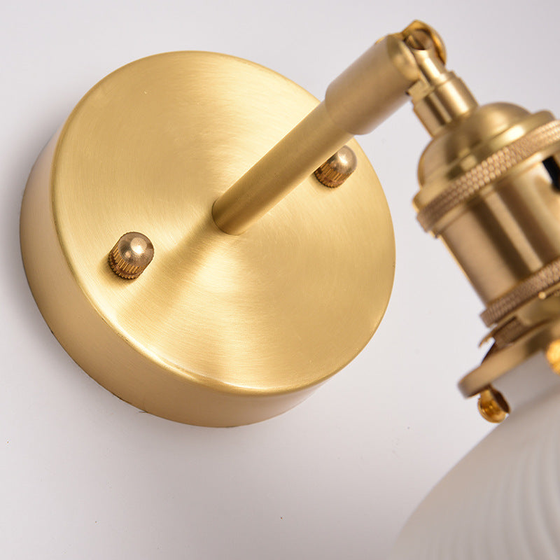 Art Deco White Diamond Ribbed Ceramic Elbow Wall Light