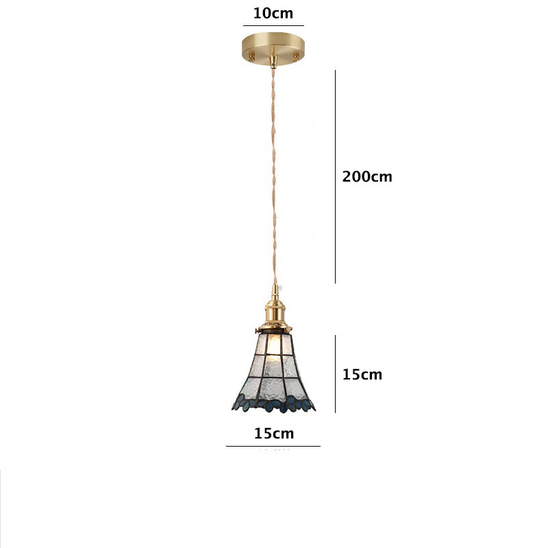 Vintage Window Grids Stained Glass Ceiling Pendant Light Dimensions