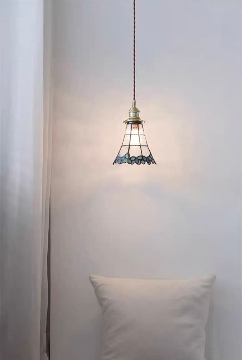 Vintage Window Grids Stained Glass Ceiling Pendant Light