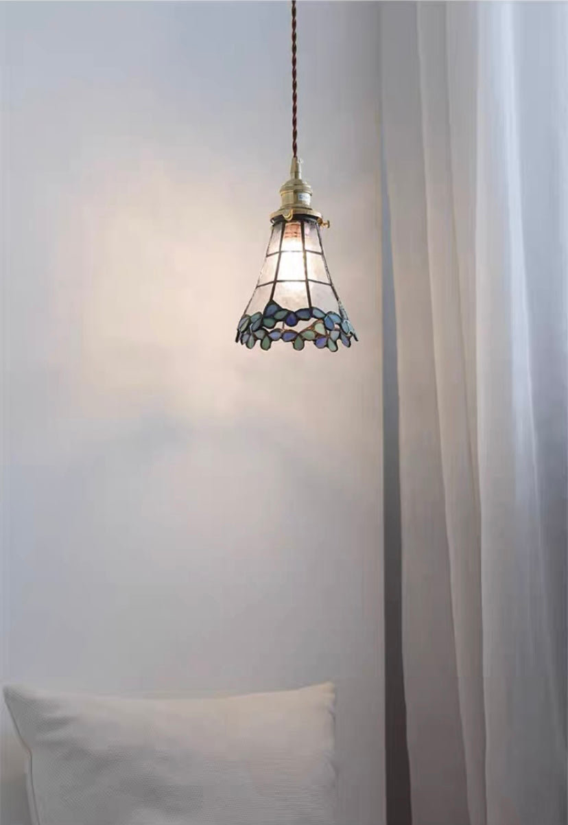 Vintage Window Grids Stained Glass Ceiling Pendant Light