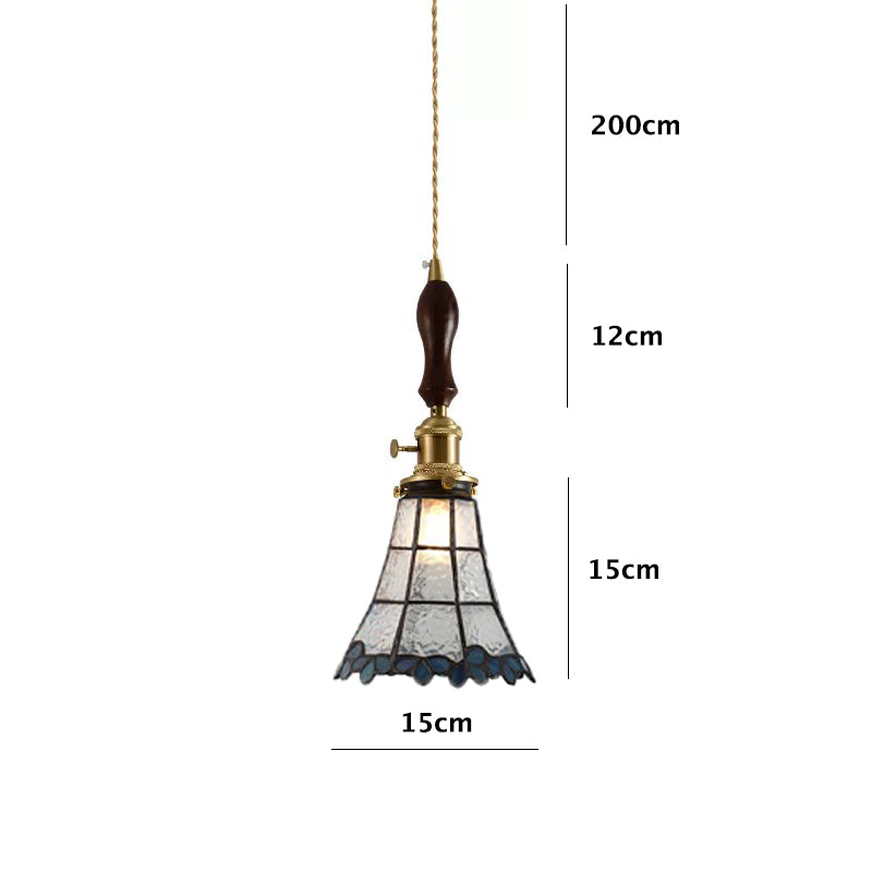 Vintage Window Grids Stained Glass Ceiling Pendant Light