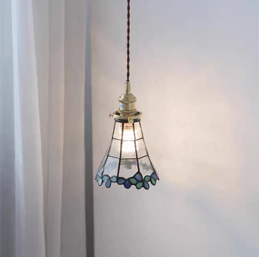 Vintage Window Grids Stained Glass Ceiling Pendant Light