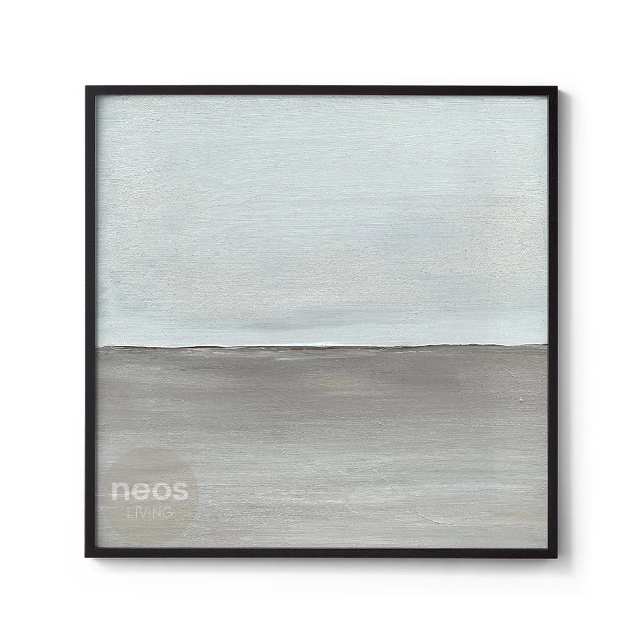 Light Blue / Grey / Black Abstract Minimalist Painting / Wall Art - NE0021