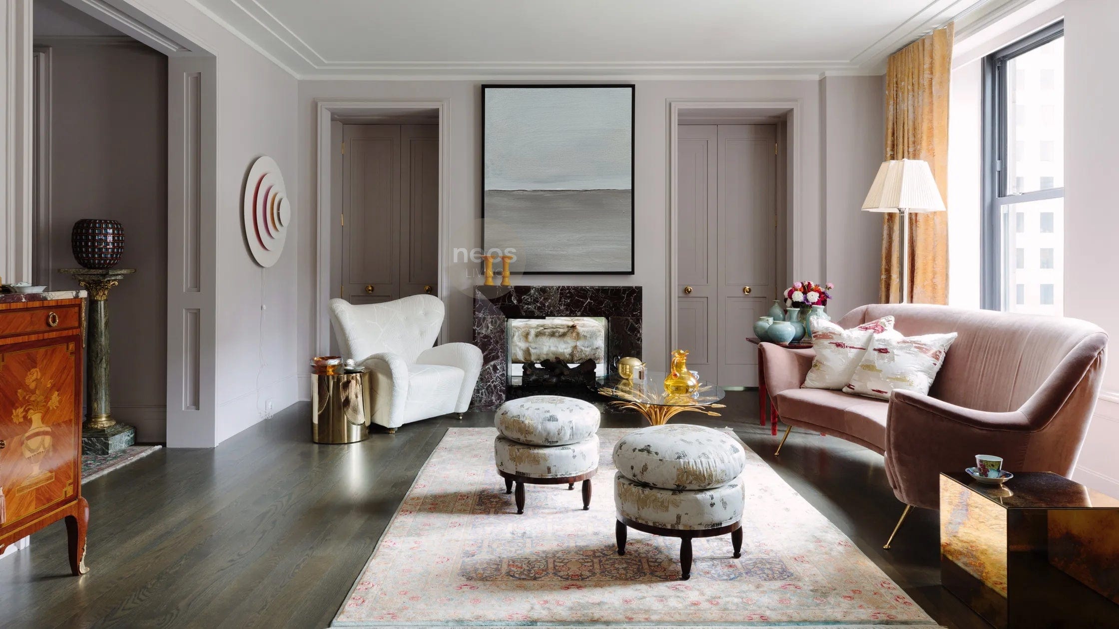 Light Blue / Grey / Black Abstract Minimalist Painting / Wall Art - NE0021