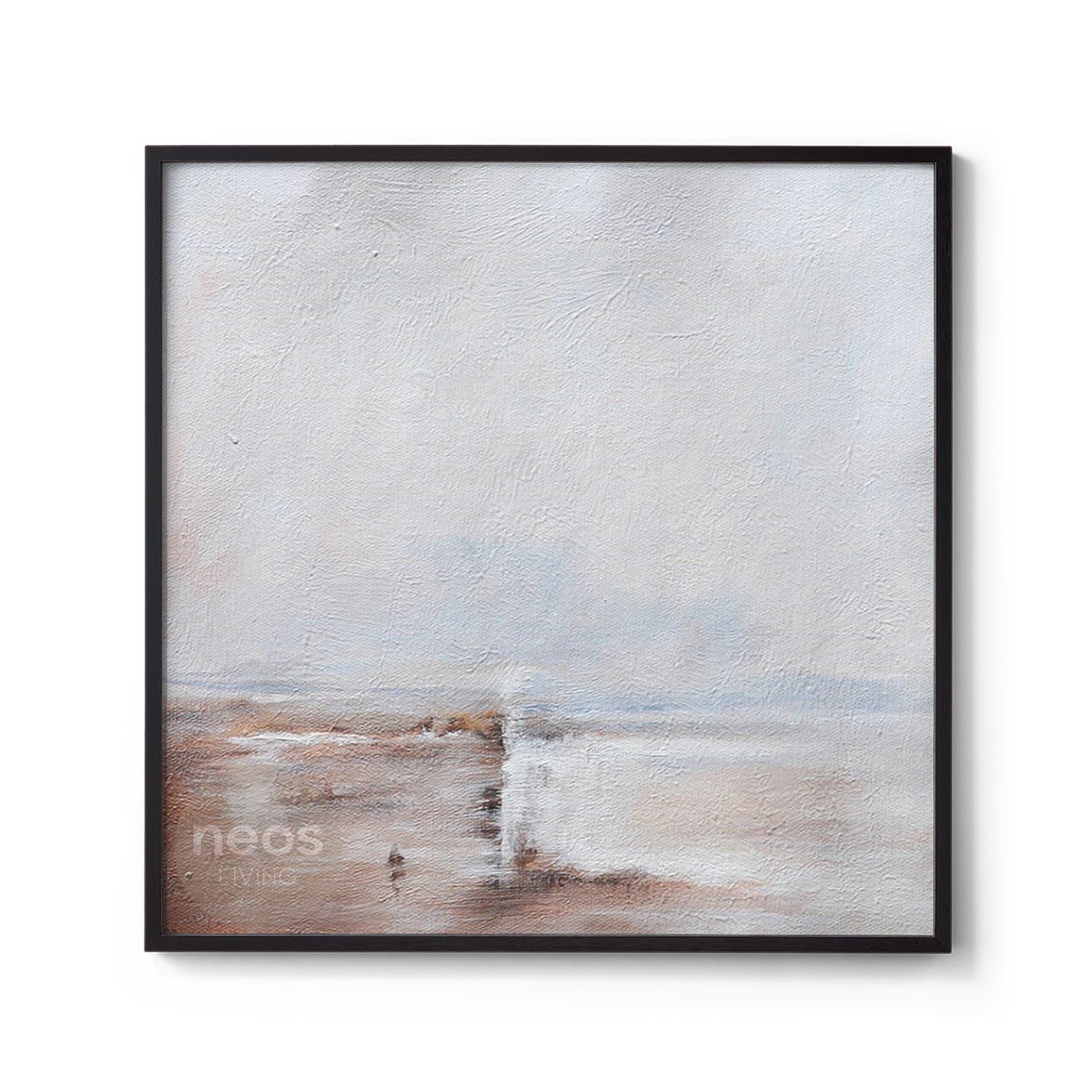 Grey / Light Blue / Brown Abstract Minimalist Painting / Wall Art - NE0023
