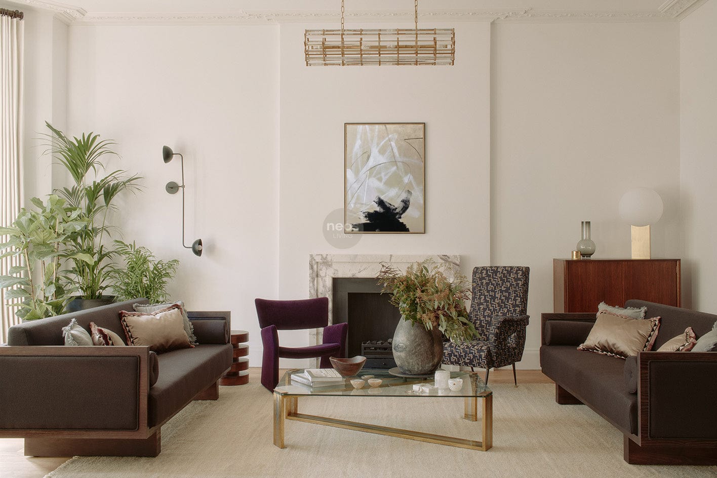 Black / White / Beige Abstract Minimalist Painting / Wall Art - NE0077