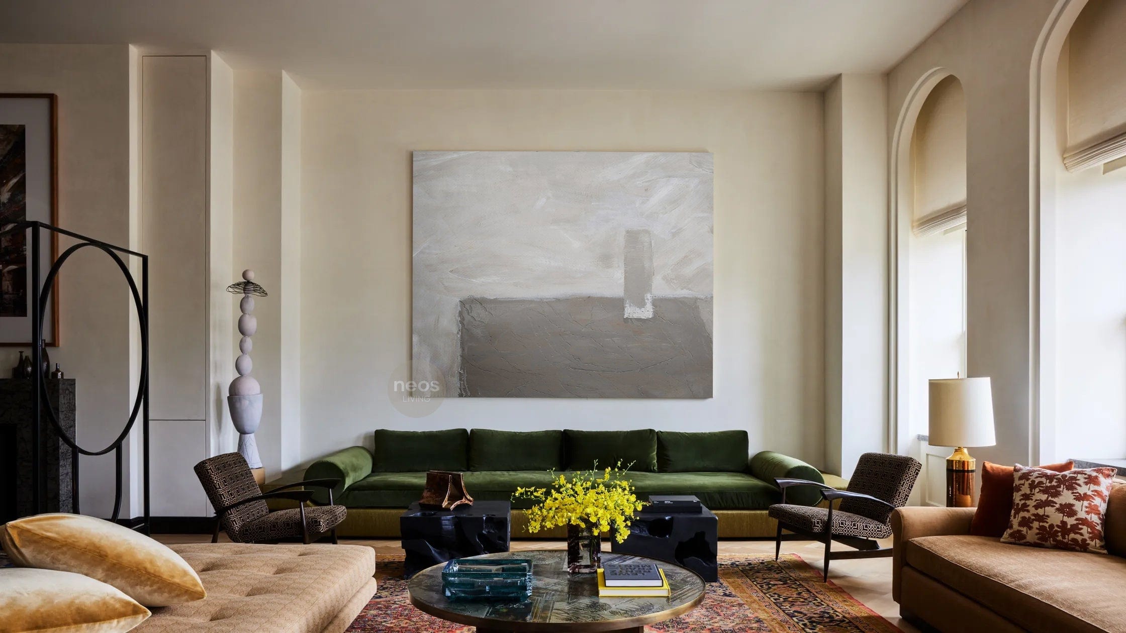 Cream / Grey / Beige Abstract Minimalist Painting / Wall Art - NE0085
