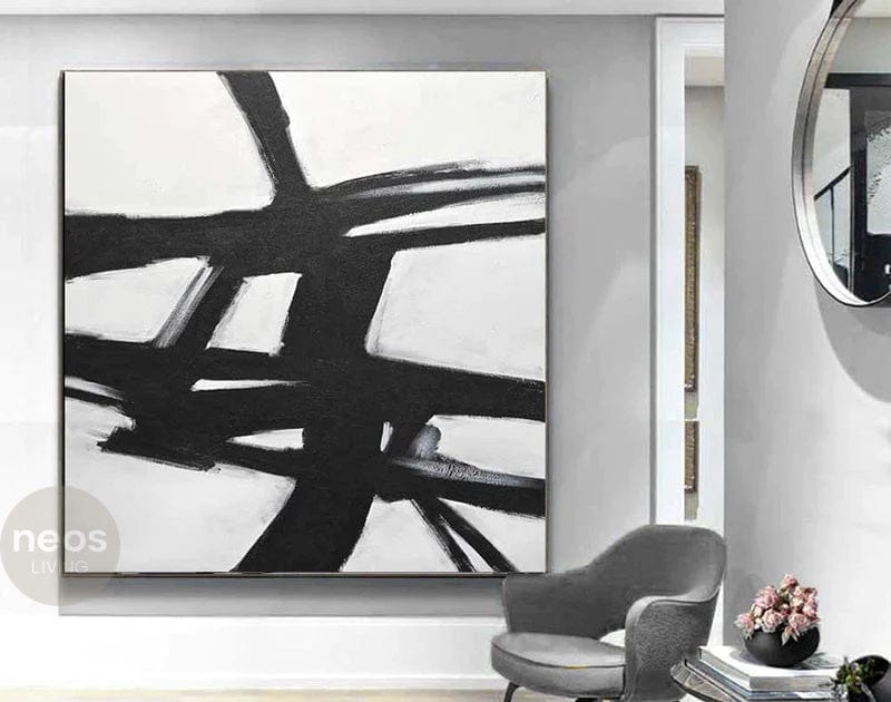 Black & White Abstract Painting / Wall Art - NE0101