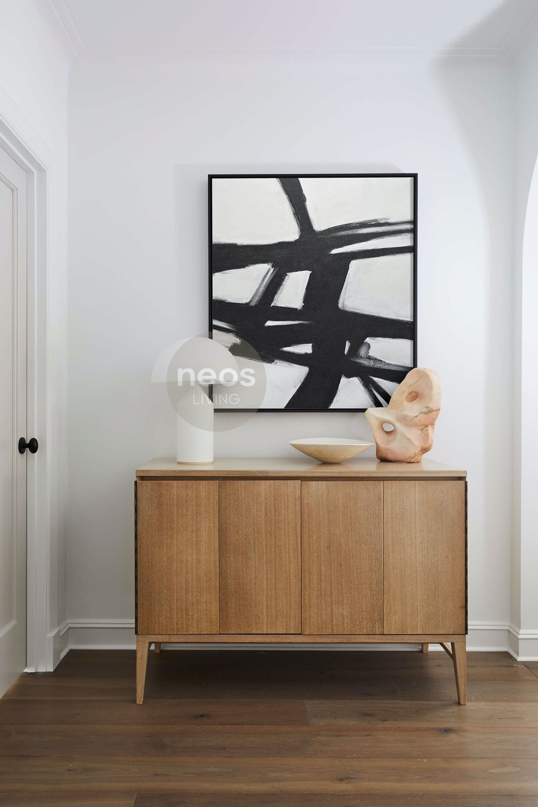 Black & White Abstract Painting / Wall Art - NE0101