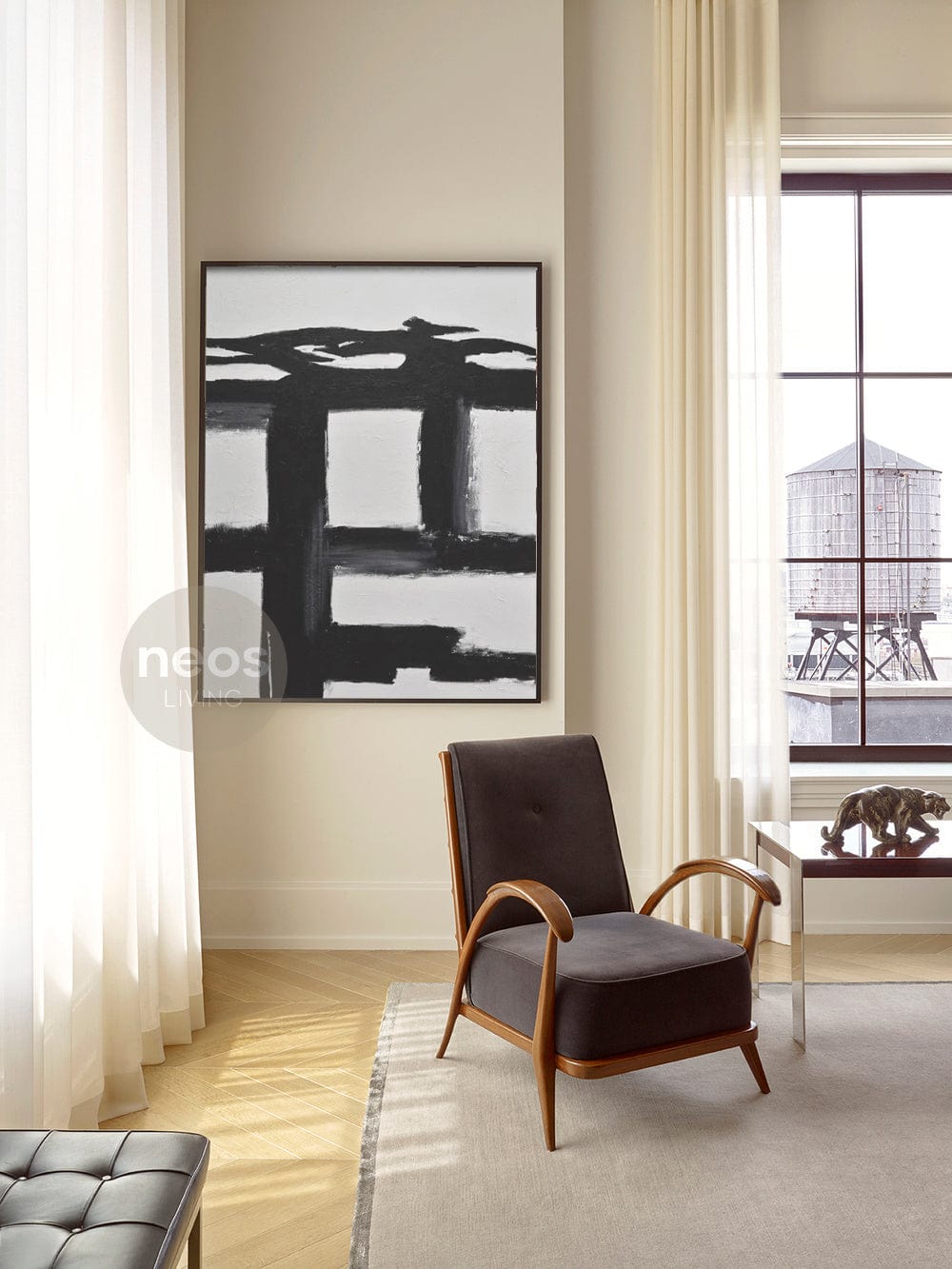 Black & White Abstract Painting / Wall Art - NE0105