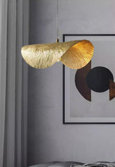 Golden Banana Leaf LED Chandelier in Art Deco Style - Bulb Included