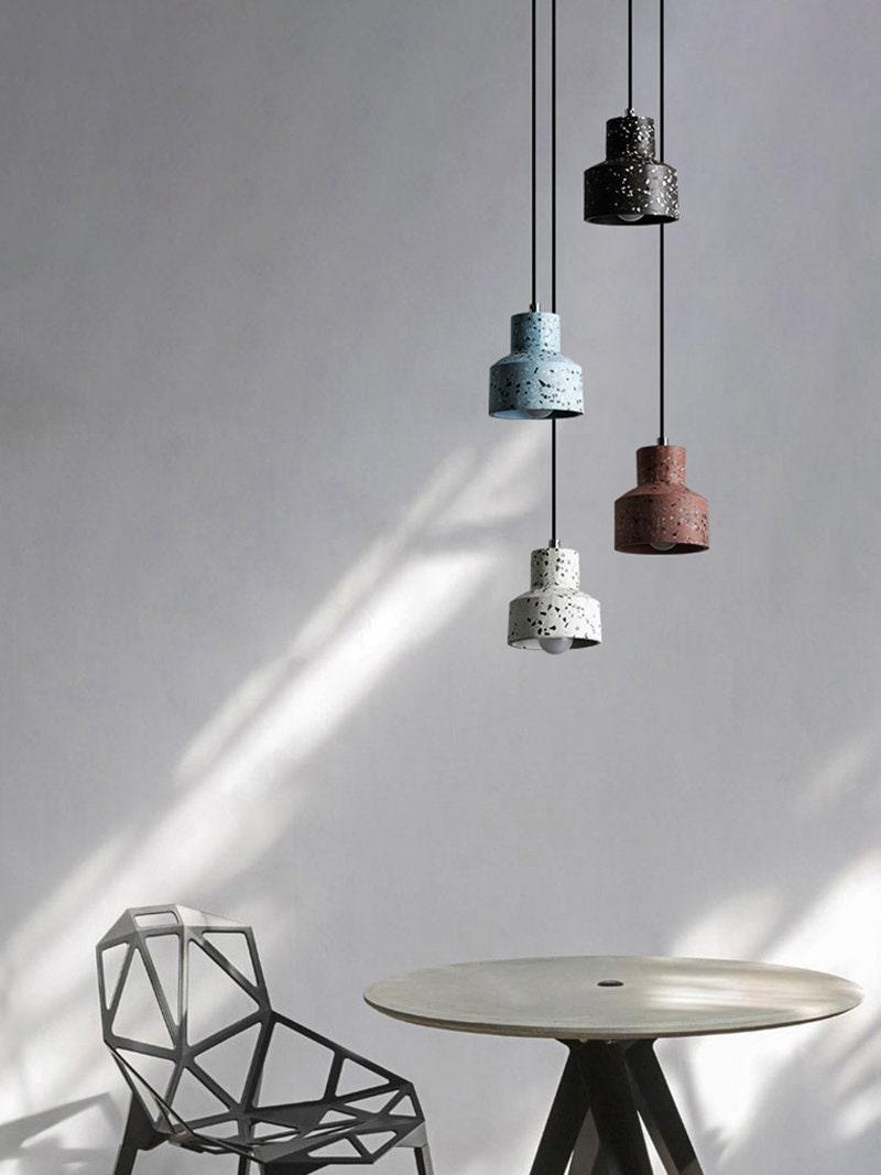 Petite Cement Pendant LED Light in Scandinavian Style - Bulb Included