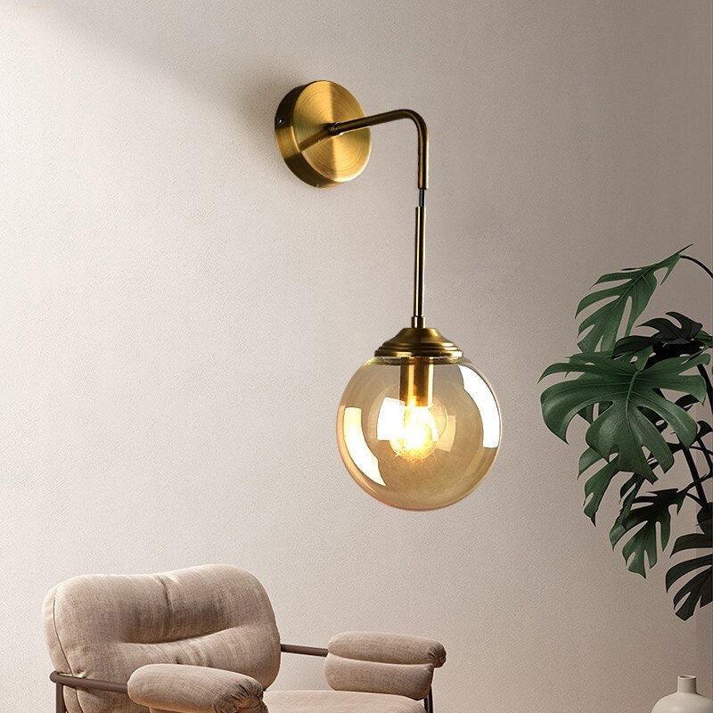 Shiny LED Globe Wall Light in Industrial Loft Style - Dangling
