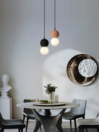 Cement and Glass Double Globes Pendant LED Light in Modern & Contemporary Style_in Dining Room