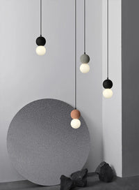 Cement and Glass Double Globes Pendant LED Light in Modern & Contemporary Style_in Hallway