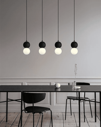 Cement and Glass Double Globes Pendant LED Light in Modern & Contemporary Style_Black_in Modern Space