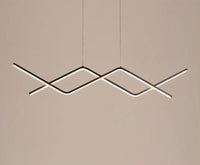 Zigzag Chandelier with Aluminum LED Lines in Scandinavian Style_Black