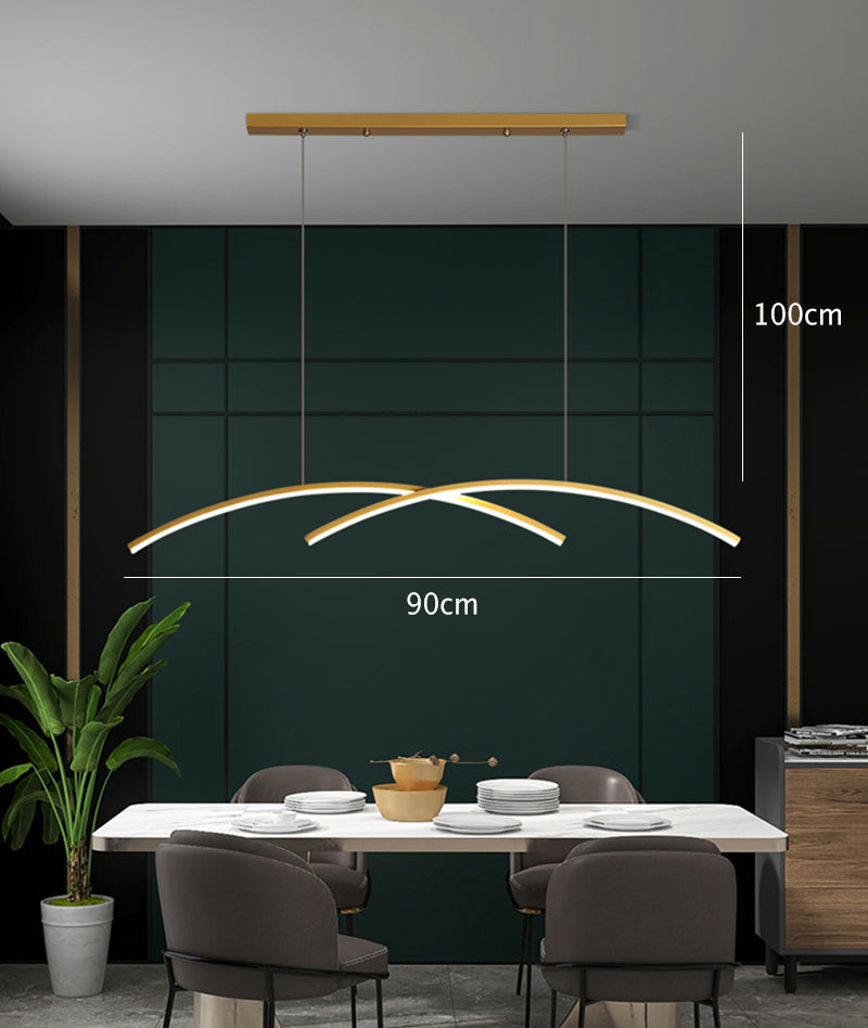 Arch Chandelier with Aluminum LED Lines in Scandinavian Style_Dimensions