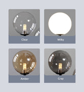Chandelier with LED Glass Globes and Aluminum Rings in Modern & Contemporary Style