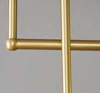 Chandelier with LED Globes and Brushed Brass Lamp Holder in Mid-Century Modern Style_Holder Close up