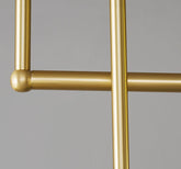 Chandelier with LED Globes and Brushed Brass Lamp Holder in Mid-Century Modern Style_Holder Close up