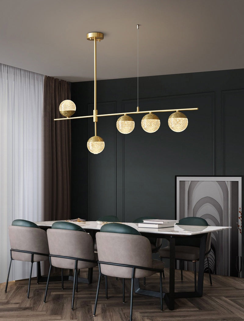 Crystal Globes in Mid-Century Modern Style_5 Globes Modern Living Room