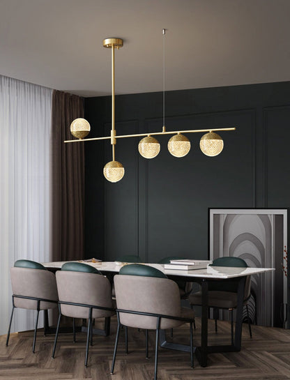 Crystal Globes in Mid-Century Modern Style_5 Globes Modern Living Room