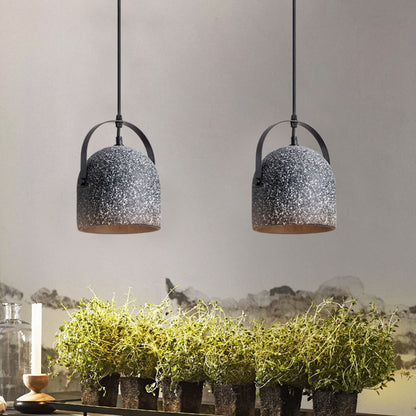 Industrial White Bucket Concrete Pendant Light