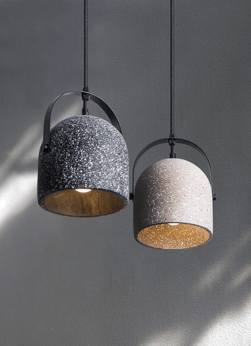 Industrial White Bucket Concrete Pendant Light