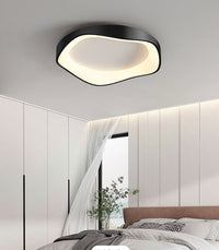 Irregular-shaped LED Flush Mount Ceiling Light in Scandinavian Style Black in Nordic Bedroom