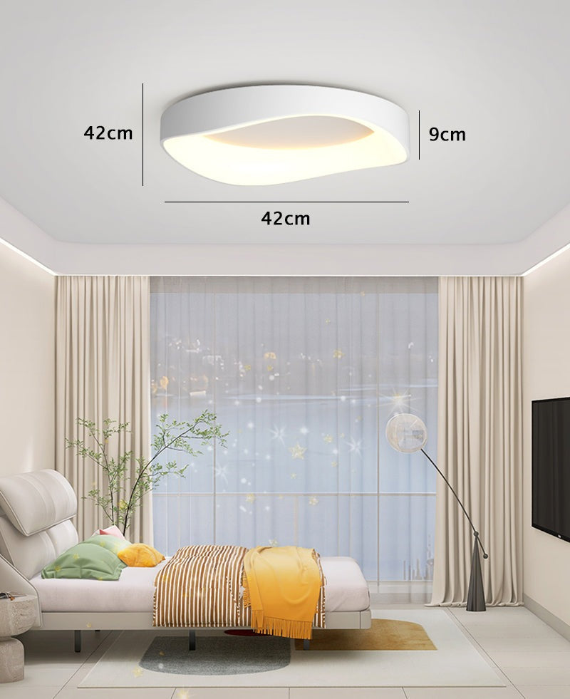 Irregular-shaped LED Flush Mount Ceiling Light in Scandinavian Style Dimensions