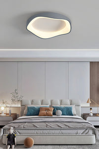 Irregular-shaped LED Flush Mount Ceiling Light in Scandinavian Style Grey in Nordic Bedroom