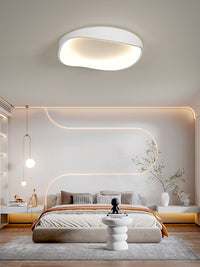Irregular-shaped LED Flush Mount Ceiling Light in Scandinavian Style White in Nordic Bedroom