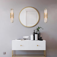 Marble LED Oval Wall Light in Art Deco Style in Vanity Room