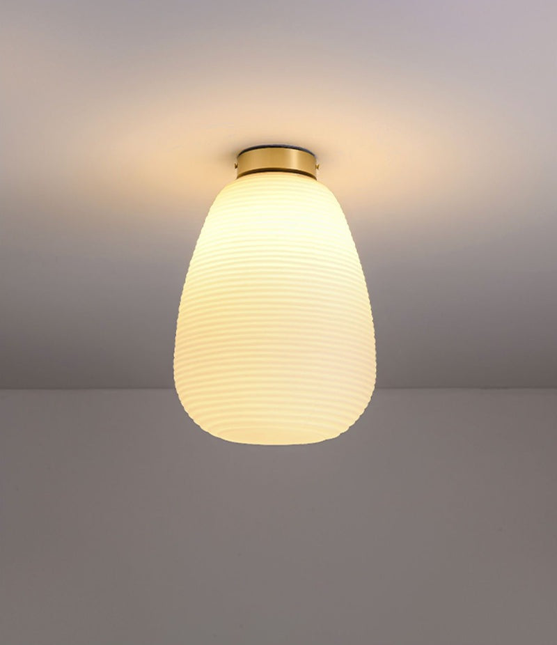 Modern Ceramic Lantern LED Flush Mount Ceiling Light Fixture in Art Deco Style_Egg