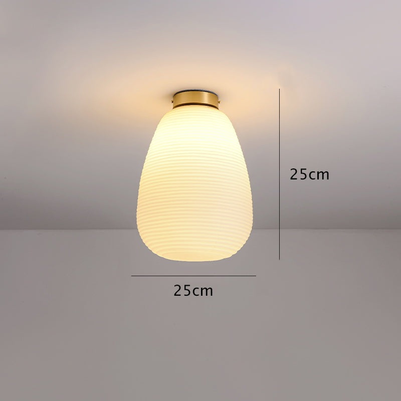 Modern Ceramic Lantern LED Flush Mount Ceiling Light Fixture in Art Deco Style_Egg_Dimensions