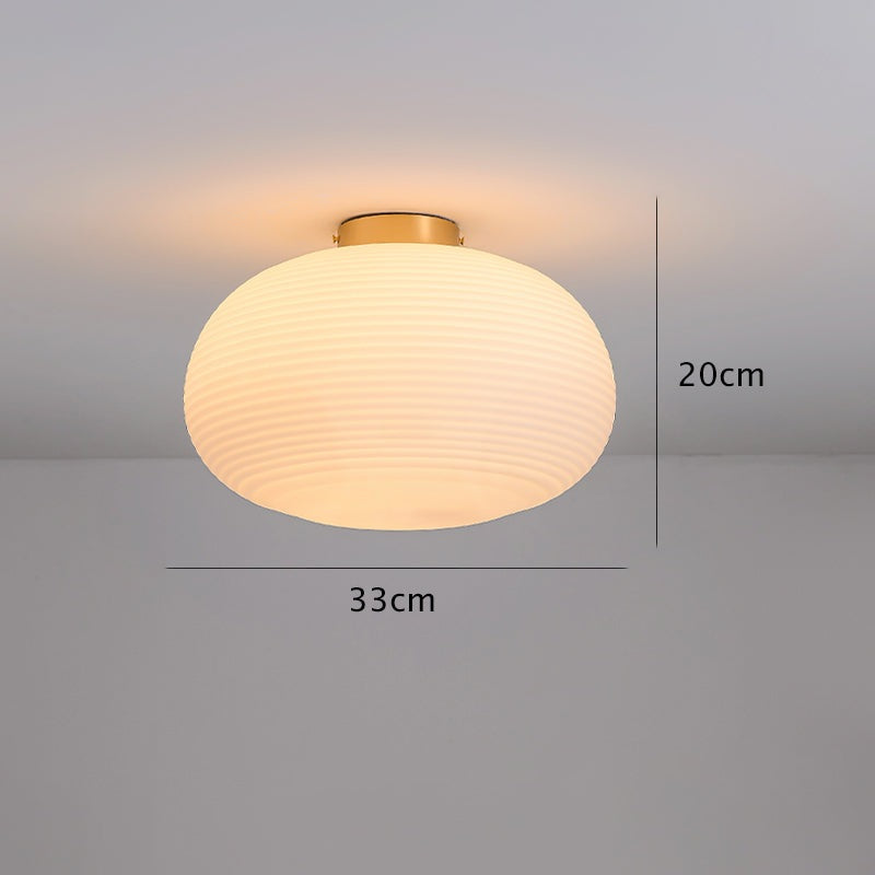 Modern Ceramic Lantern LED Flush Mount Ceiling Light Fixture in Art Deco Style_Round_Dimensions