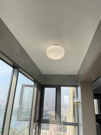 Modern Ceramic Lantern LED Flush Mount Ceiling Light Fixture in Art Deco Style_Round_in Hallway