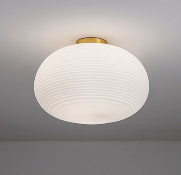 Modern Ceramic Lantern LED Flush Mount Ceiling Light Fixture in Art Deco Style